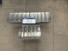 Three Stainless Steel Wall Monted Document Holders, approx. 0.38m long x 0.25m wide x 0.25m high,