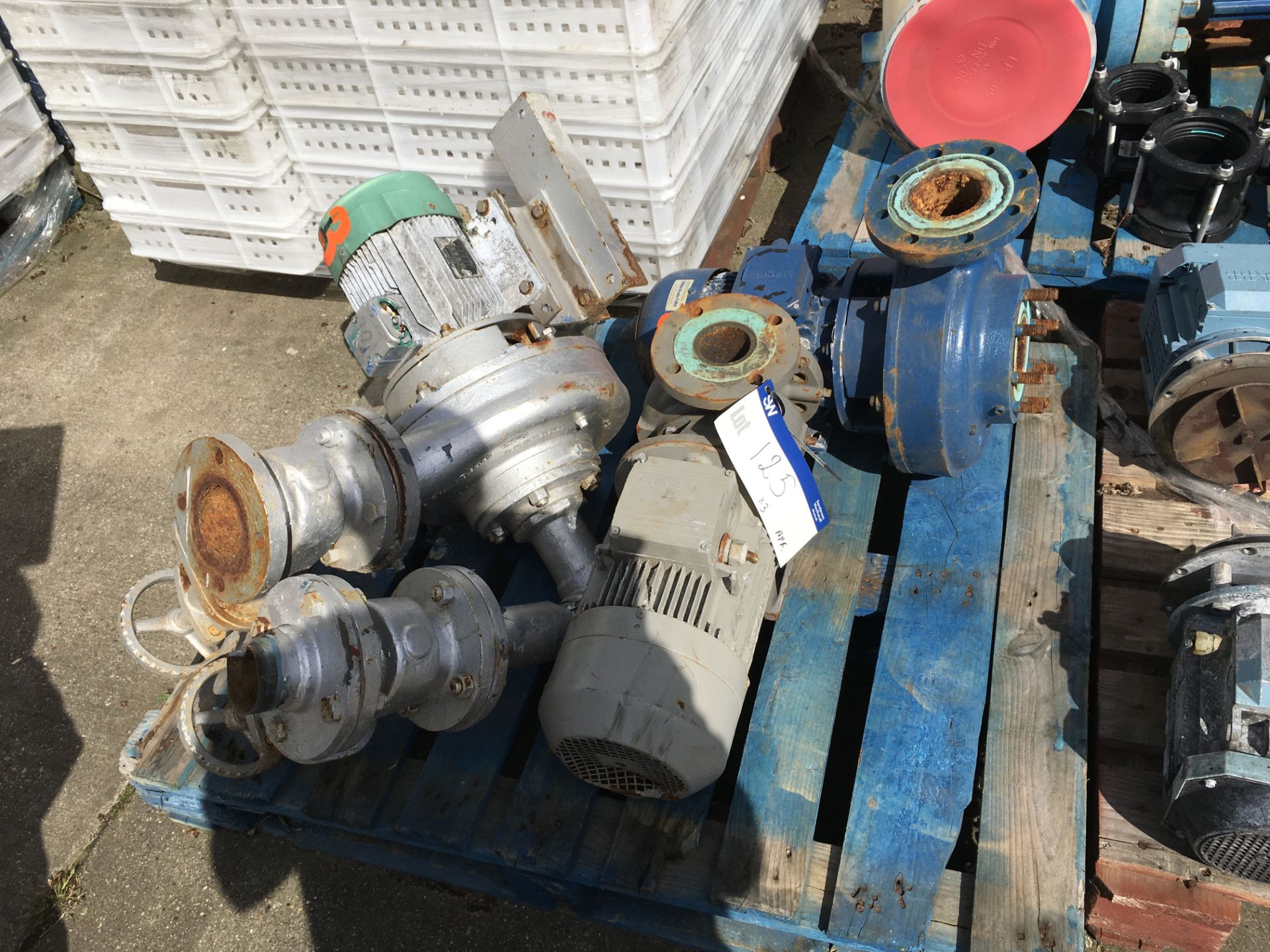 Three Assorted Pumps , serial no. N/A, plant no. N/A, year of manufacture N/A, dimensions approx. -,