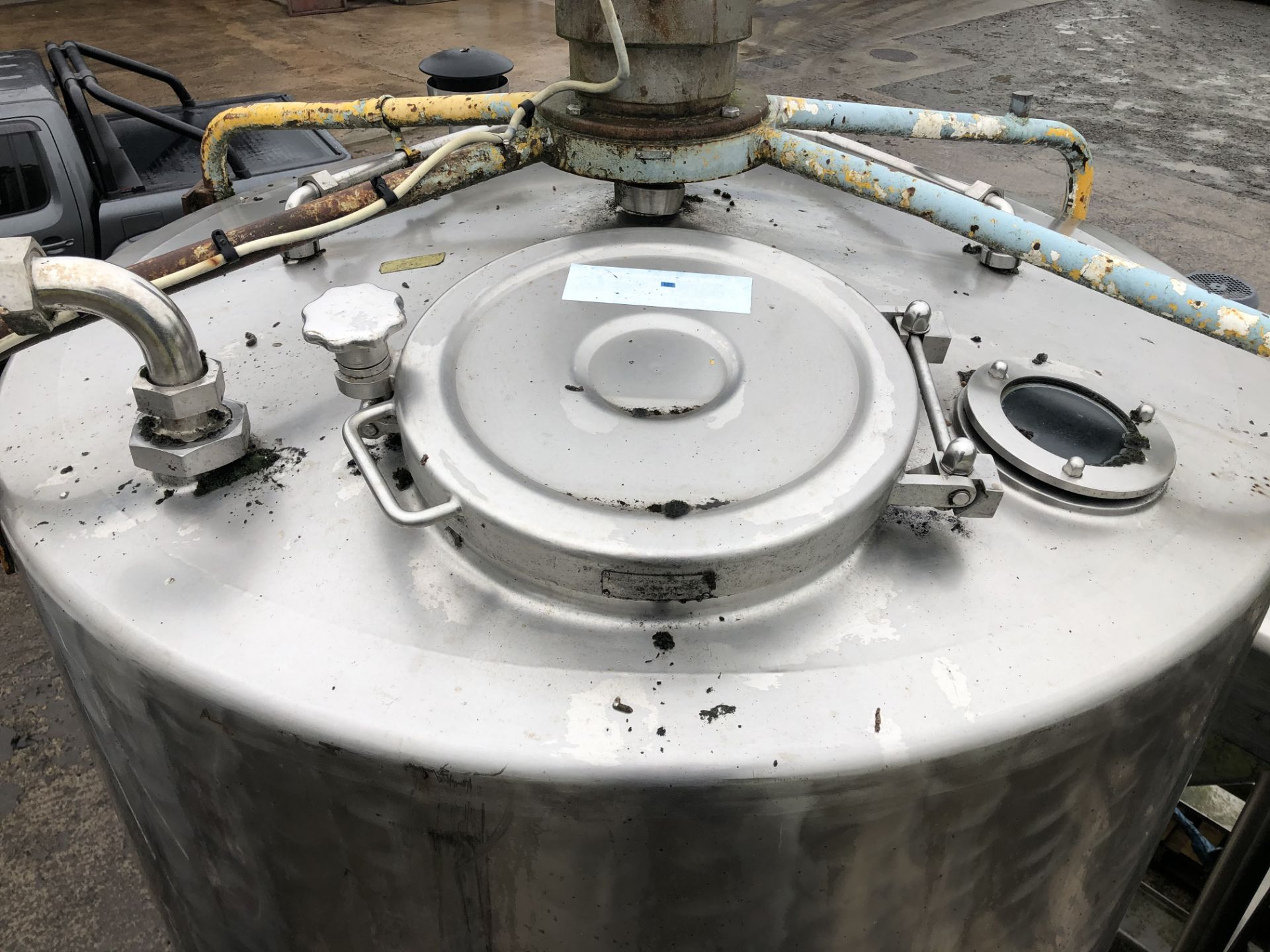 Maskinfabrik 800 Gallon Stainless Steel Vessel, with conical bottom and agitator, serial no. - Image 4 of 5