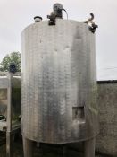 Maskinfabrik 800 Gallon Stainless Steel Vessel, with conical bottom and agitator, serial no.