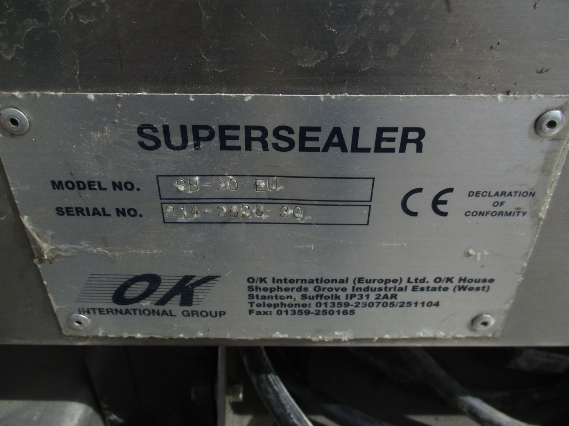 OK Int. Group SB-20-EU OK Super Sealer, serial no. 214-2526-30, approx. 55cm x 120cm x 80cm ( - Image 3 of 3