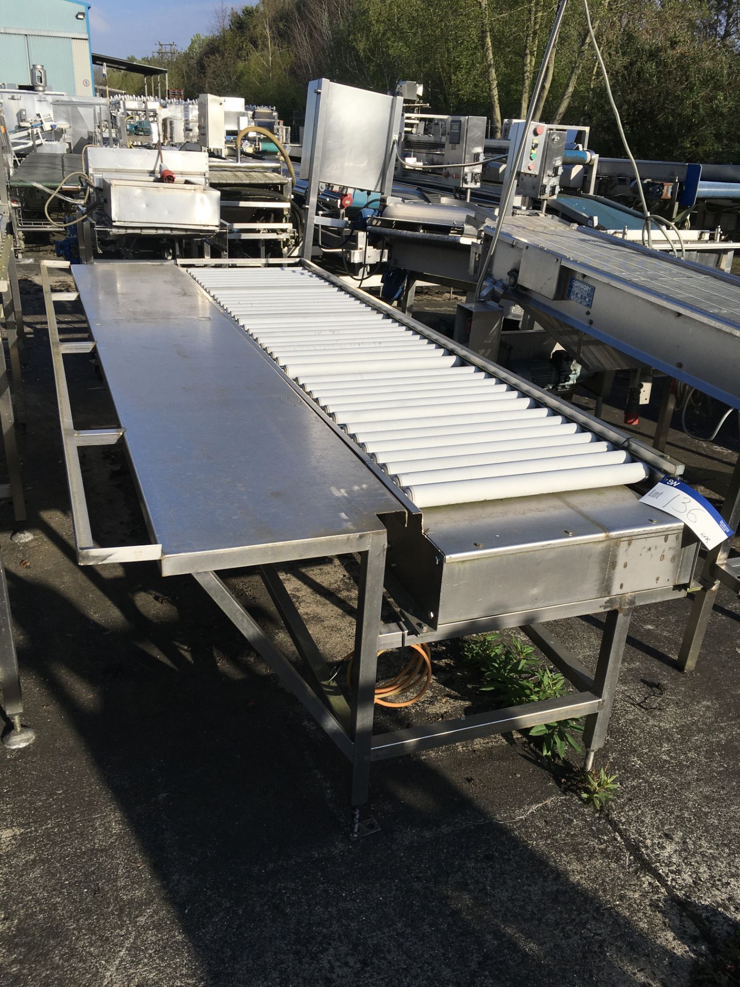 Drives Roller Conveyor, with sorting area, 0.36m wide roller , serial no. N/A, plant no. N/A, year