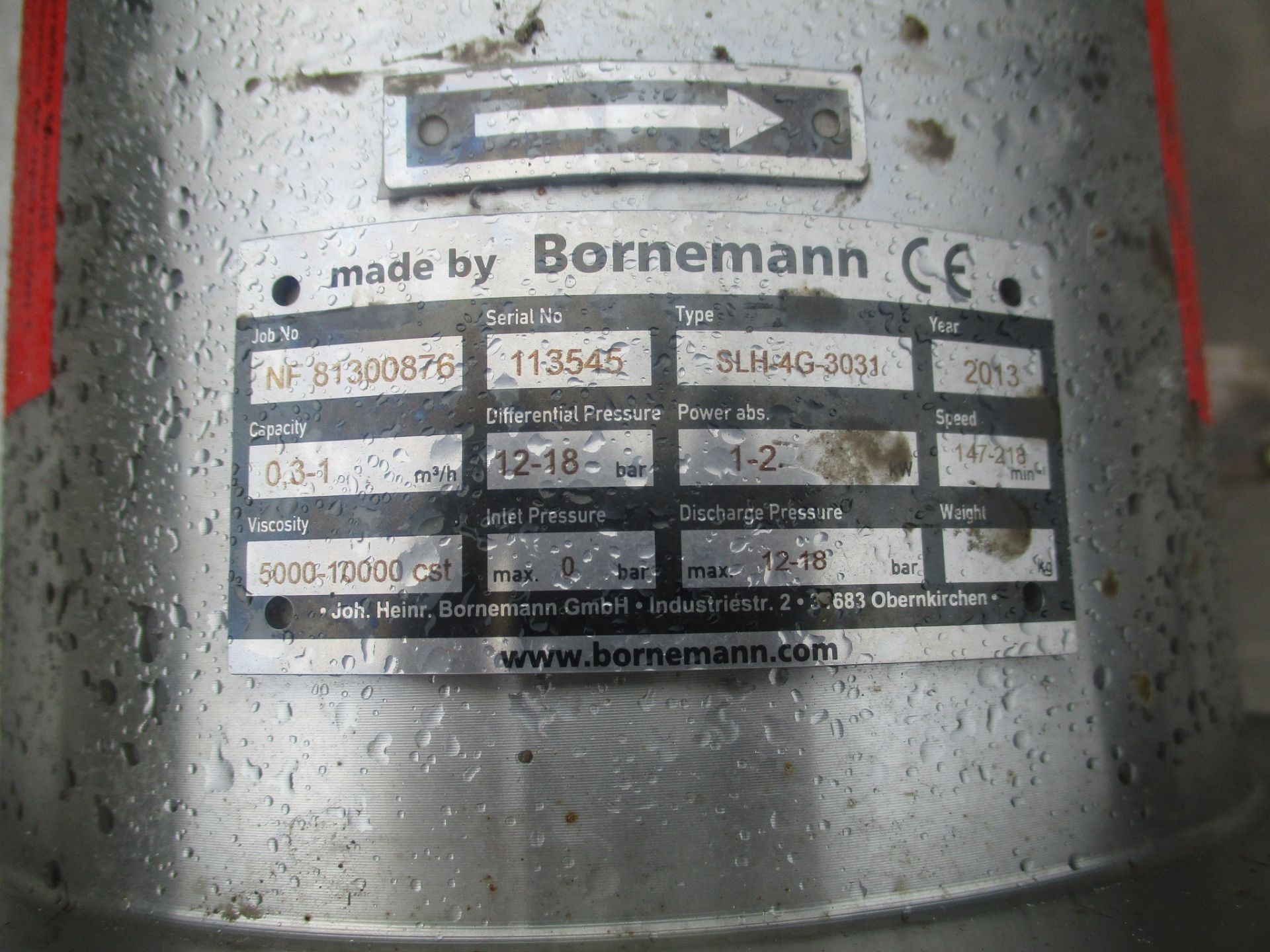 Bornemann SLH-4G-3031 Pump, serial no. 113545, year of manufacture 2013, approx. 150cm x 50cm x 52cm - Image 3 of 3