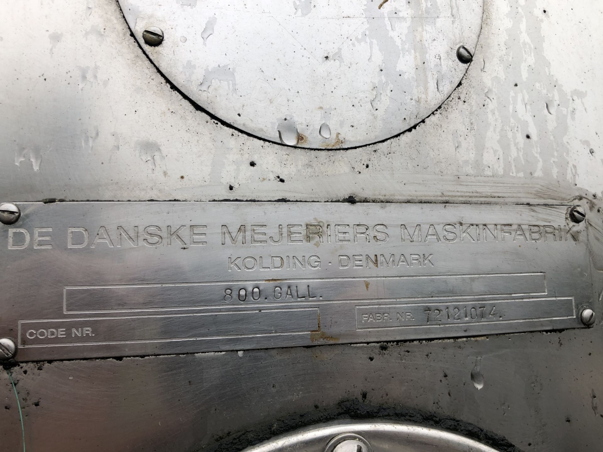 Maskinfabrik 800 Gallon Stainless Steel Vessel, with conical bottom and agitator, serial no. - Image 2 of 5