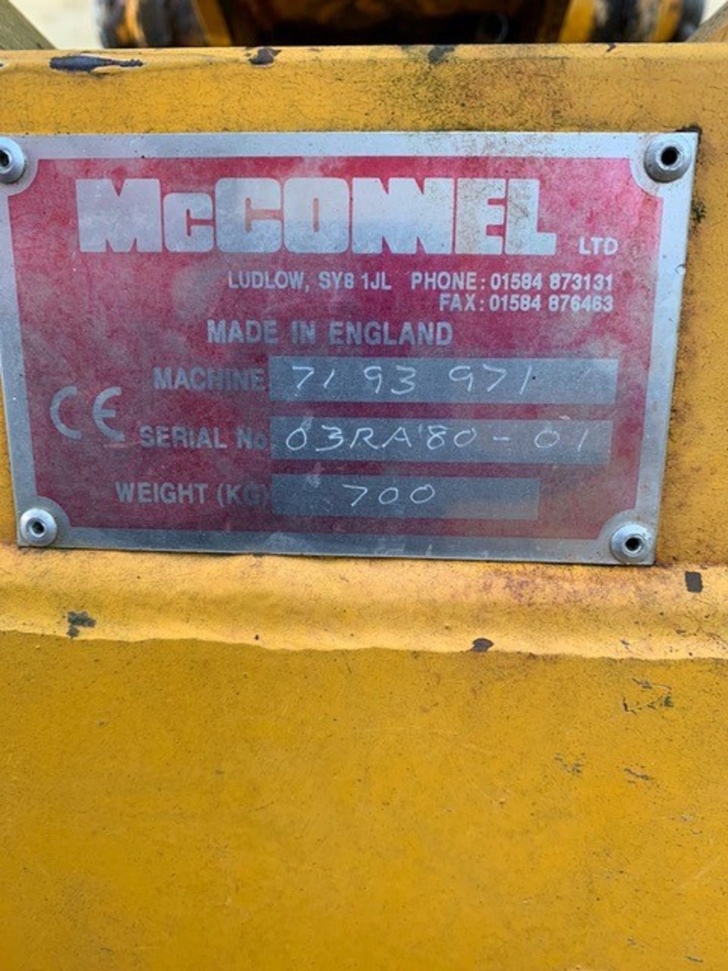 McConnell PA9058E PTO Driven Hedgetrimmer Cutter Flail, serial no 03RA80-01 - Image 3 of 3