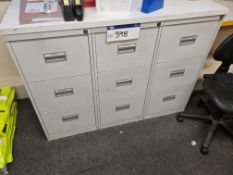 Three x Three Drawer Steel Filing Cabinets