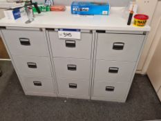 Three x Three Drawer Steel Filing Cabinets