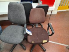Four Assorted Fabric Upholstered Swivel Chairs