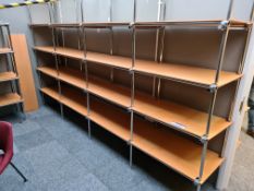 Five Bays of Tubular Chrome File Shelving Unit