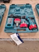 Makita 62701D Cordless Drill, with two batteries,