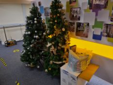 Assorted Christmas Decorations & Christmas Trees,
