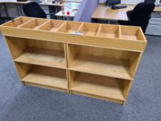 Two x Two Tier Shelf Unit & Light Oak Veneering Or