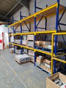 Four Bay Three Tier Boltless Pallet Racking, each