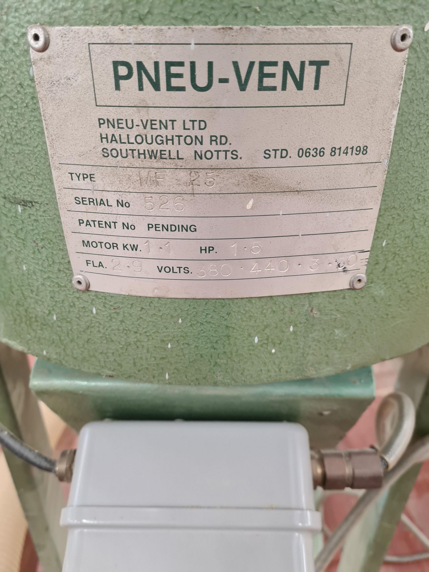 Pneu-vent MF 25 Mobile Dust Extraction Unit, seria - Image 2 of 3