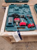 Makita 6270D Cordless Drill, with two batteries, c