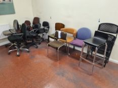 12 Assorted Chairs, as set out in one area