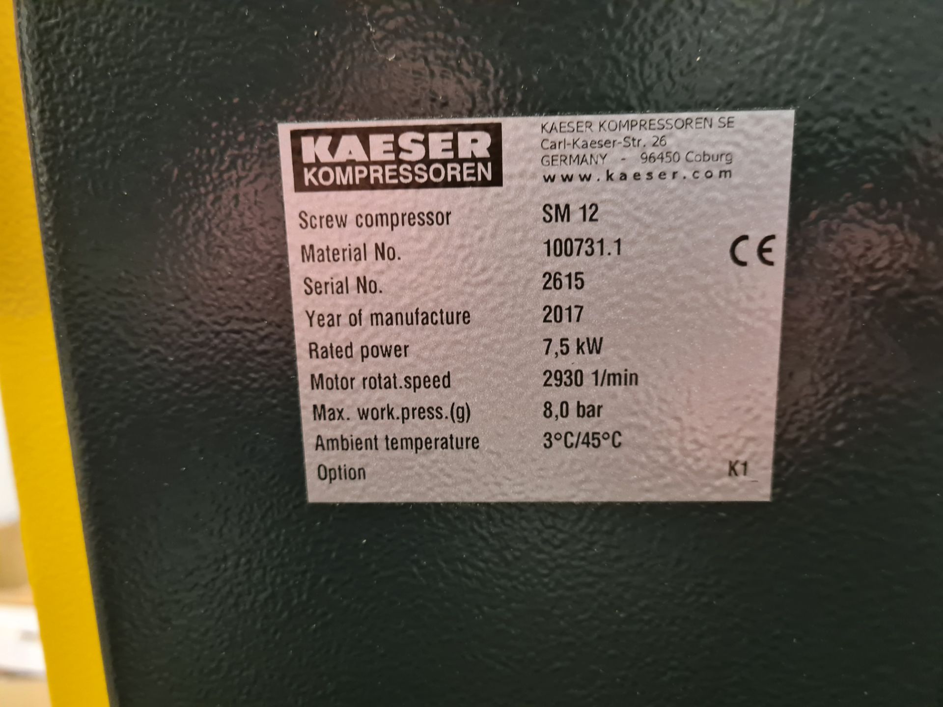 Kaeser HPC SM12 Sigma Packaged Air Compressor, ser - Image 4 of 4