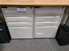 Two x Four Drawer Steel Filing Cabinets