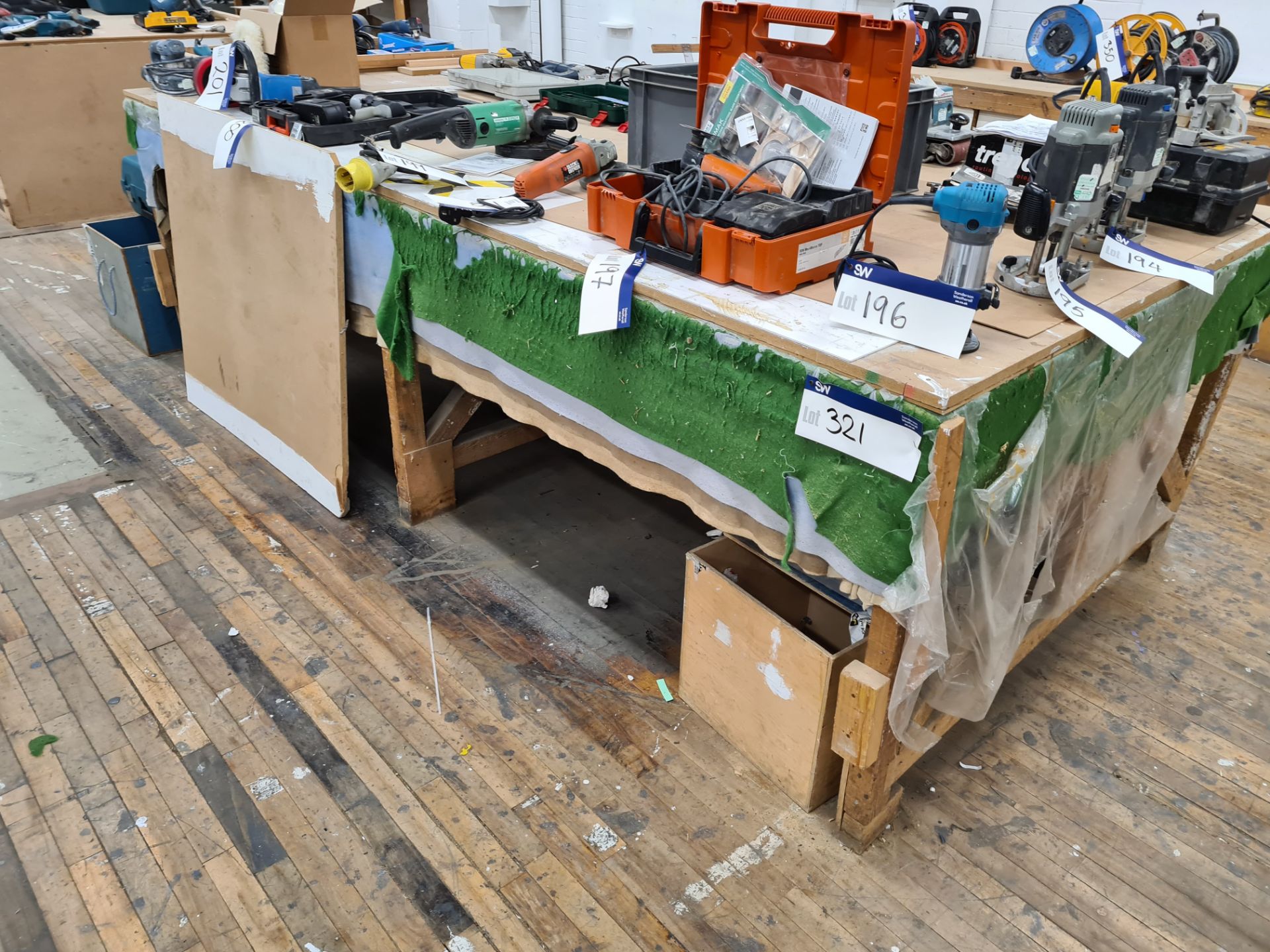 Timber Framed Workshop Bench, approx. 3.1m x 1.6m,