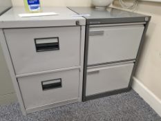 Two Steel Two Drawer Filing Cabinets