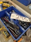 Assorted Wrenches, as set out in toolbox