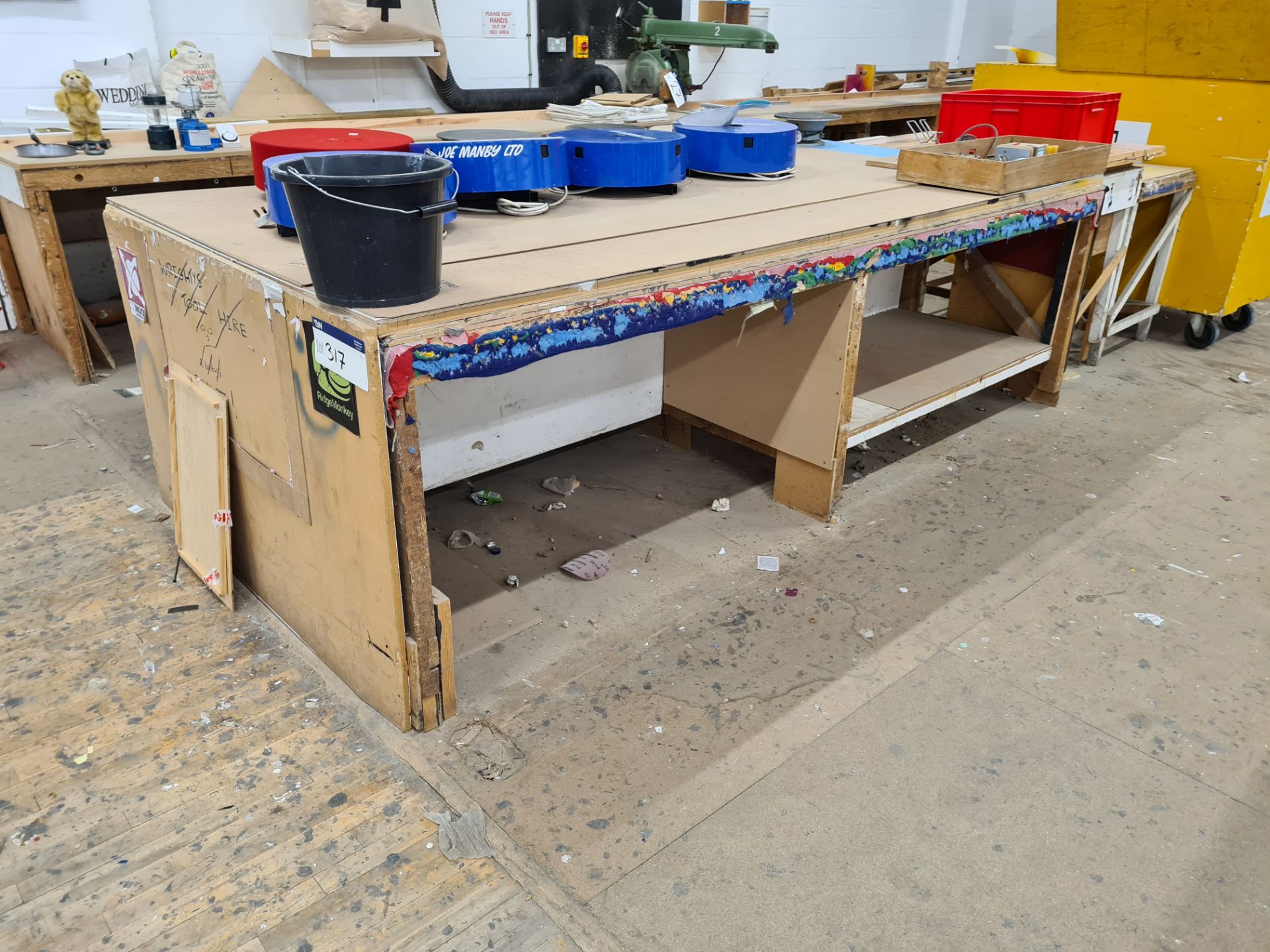 Timber Framed Workshop Bench, approx. 3.1m x 1.6m,