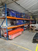 Four Bay Two Tier Boltless Pallet Racking, each ba