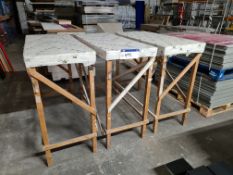 Three Timber Framed Benches, approx. 1.4m x 600mm