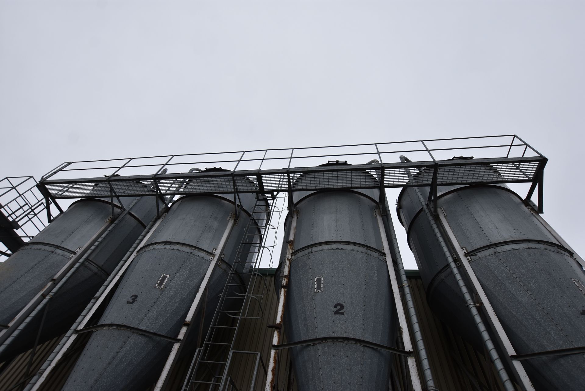 Galvanised Steel Open Mesh Walkway to Top of Silos - Image 3 of 4