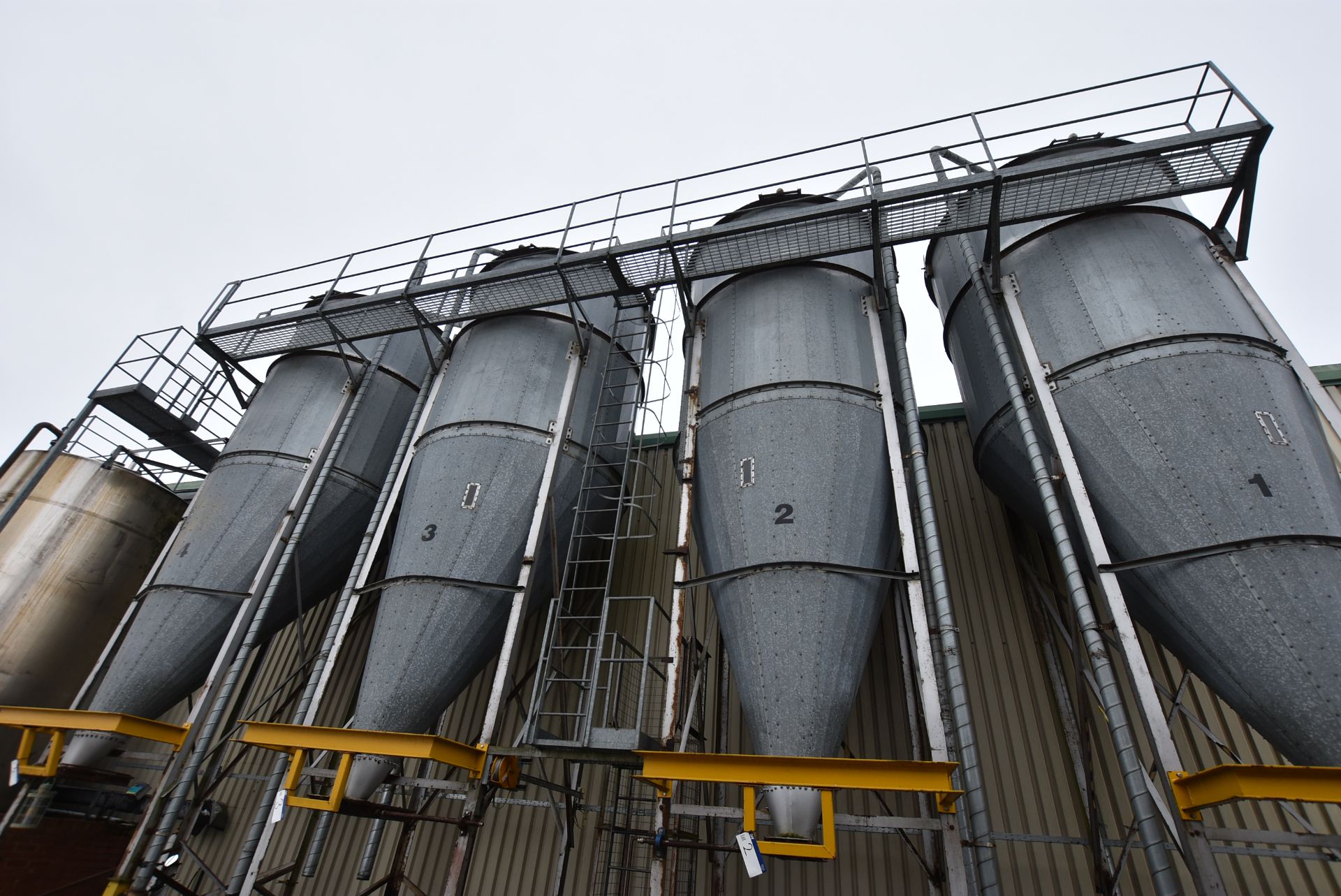 Galvanised Steel Open Mesh Walkway to Top of Silos