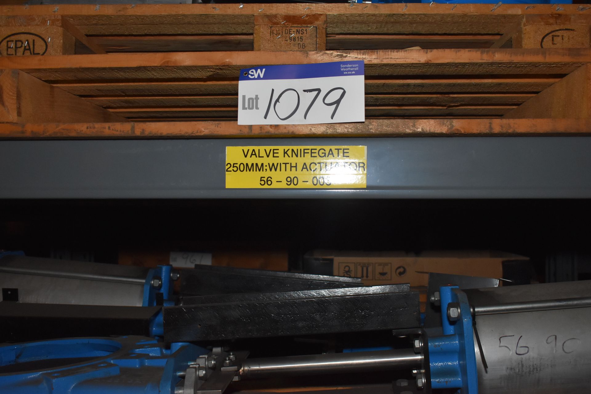 Valve Knifegate 250mm; with actuator (56-90-003/ Bay 104) (please note this lot is part of - Image 3 of 3