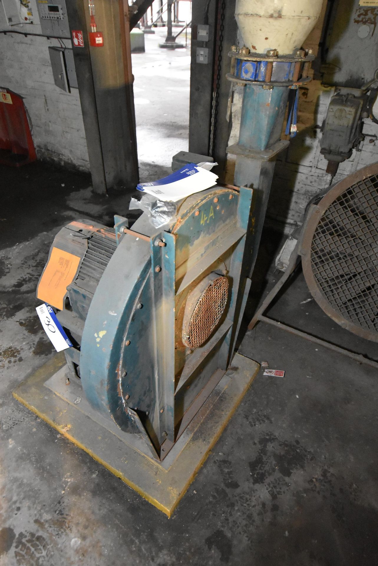Steel Cased Centrifugal Fan, approx. 850mm dia., with electric motor drivePlease read the - Image 2 of 3