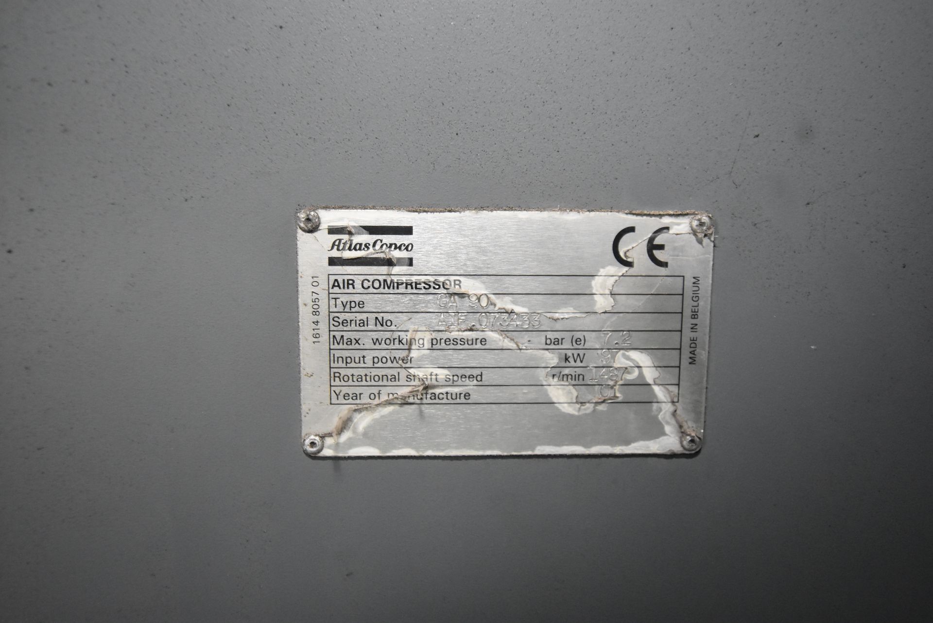 Atlas Copco GA90-FF Package Air Compressor, serial no. AIF.073433, year of manufacture 2001Please - Image 4 of 4