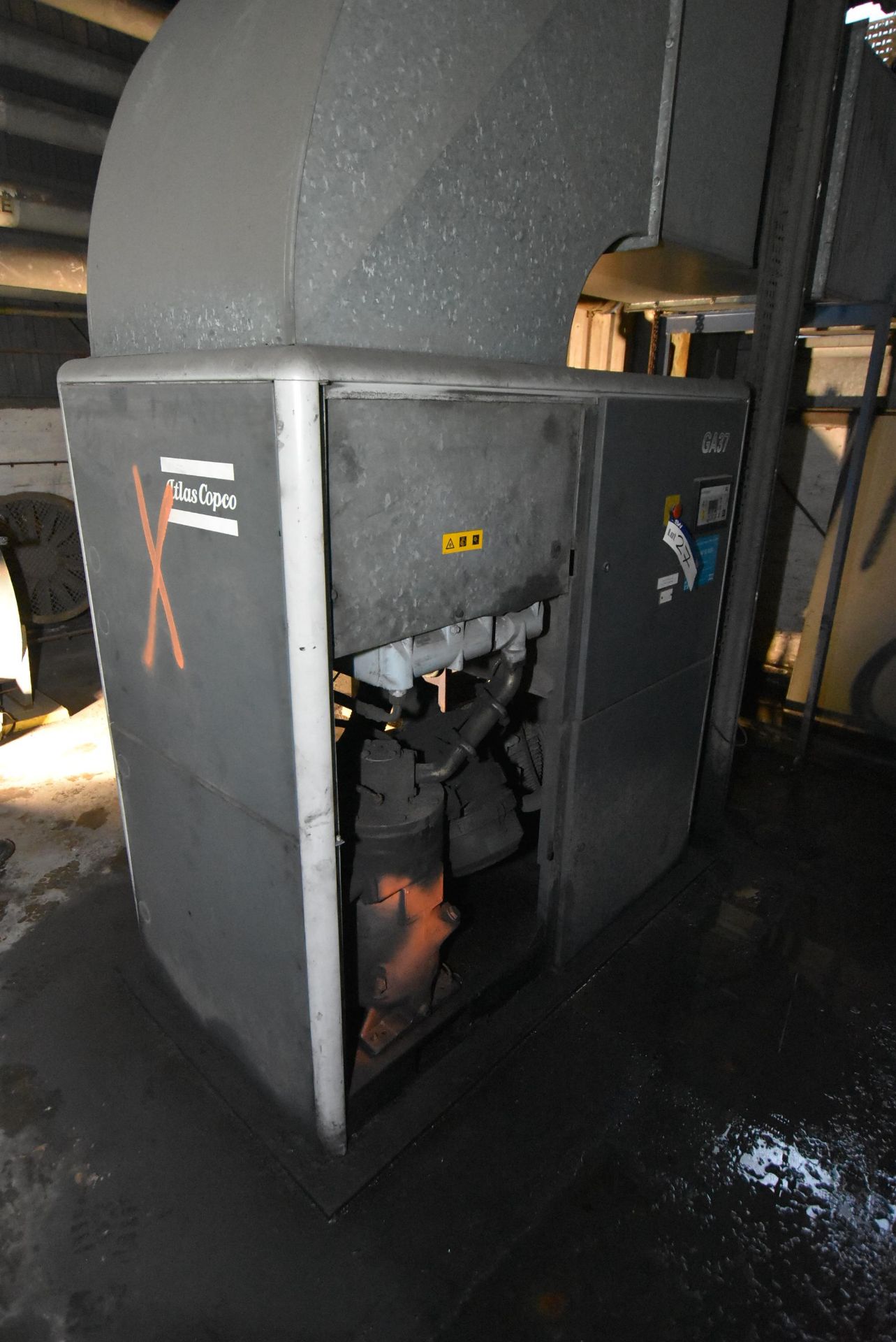 Atlas Copco GA37 Package Air Compressor, serial no. A11 362018, year of manufacture 1999Please