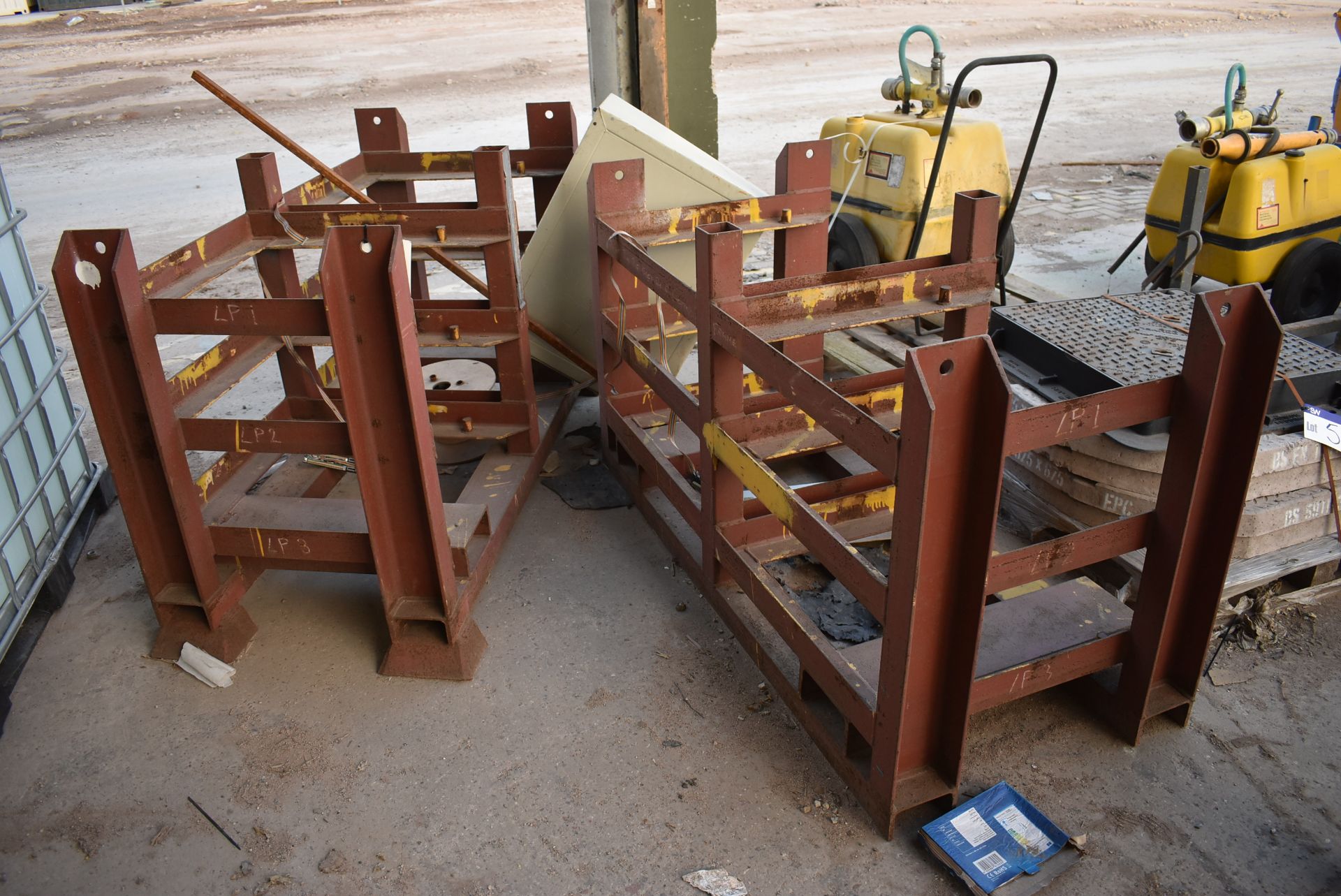 Two x Two Bay x Three Tier Steel Racks, each approx. 1.67m x 740mm x 1030mm highPlease read the