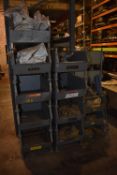 11 Steel Stackable Bins, with fastening and fittings contents (please note this lot is part of