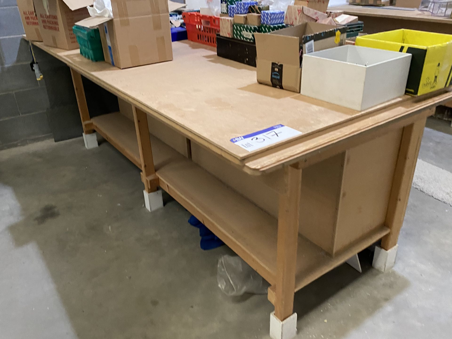 Two Timber Workbenches - Image 2 of 4