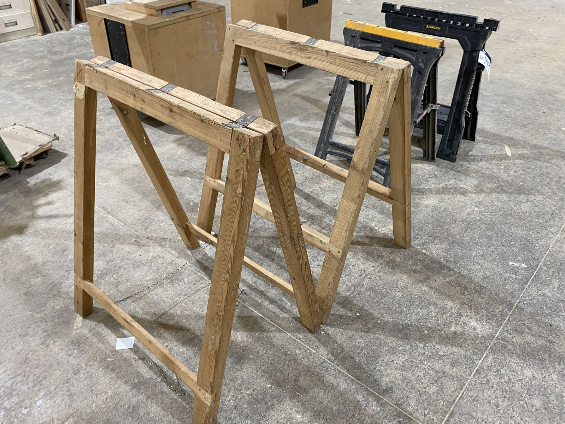 Two Stanley Plastic Trestles