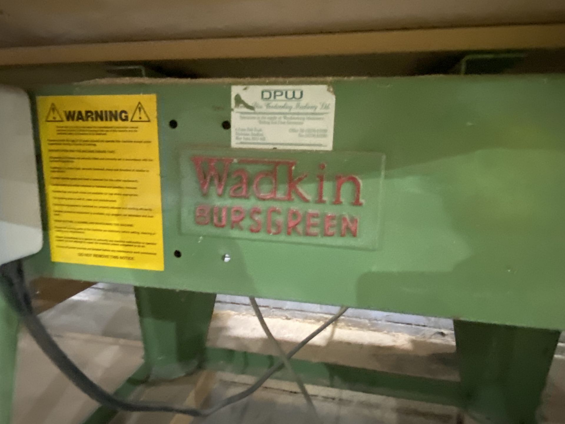 Wadkin Bursgreen BRA Radial Arm Crosscut Saw, seri - Bild 3 aus 4