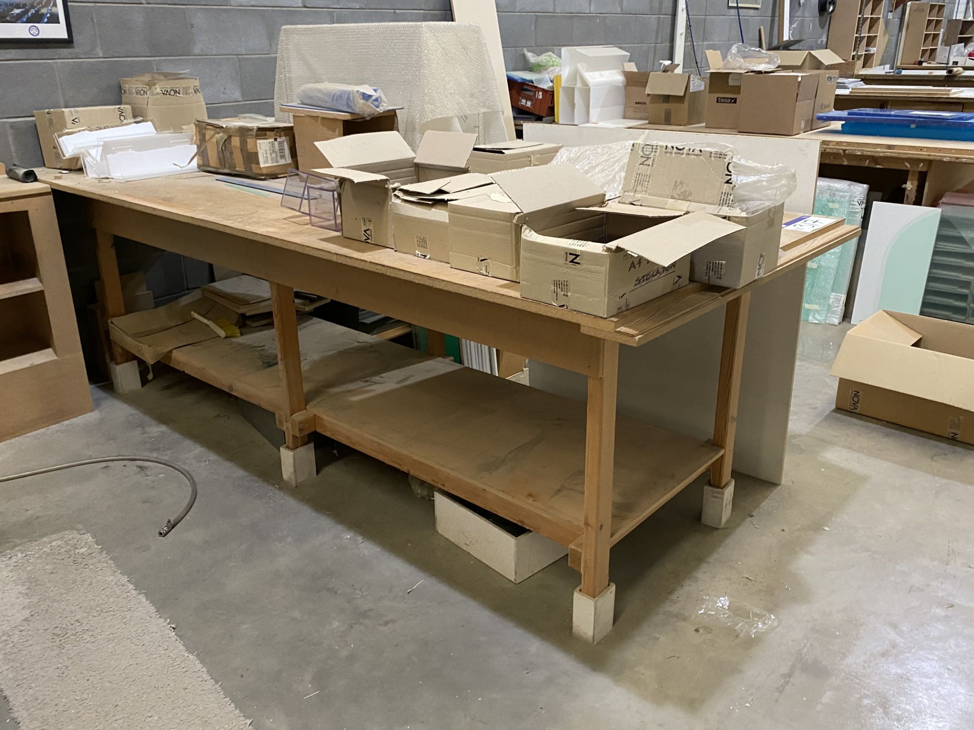 Two Timber Workbenches - Image 3 of 4