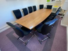 Wood Veneer Shaped Meeting Table
