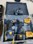 Two Ryobi Cordless Drill Drivers, c/w four batteri