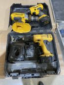 Three DeWalt Cordless Drill Drivers, c/w 2 Batteri