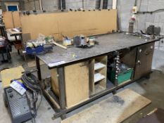 Steel Workbench c/w Engineers Vice and contents