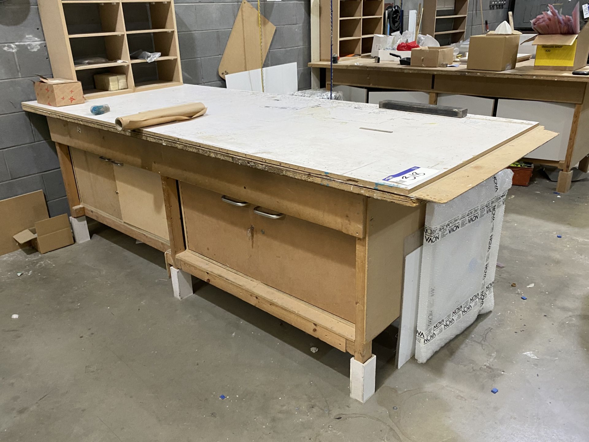 Two Timber Workbenches - Image 2 of 2