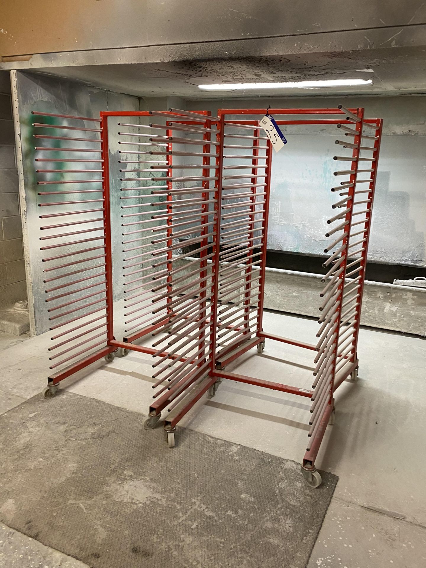 Four Multi-Tier Mobile Paint Drying Racks