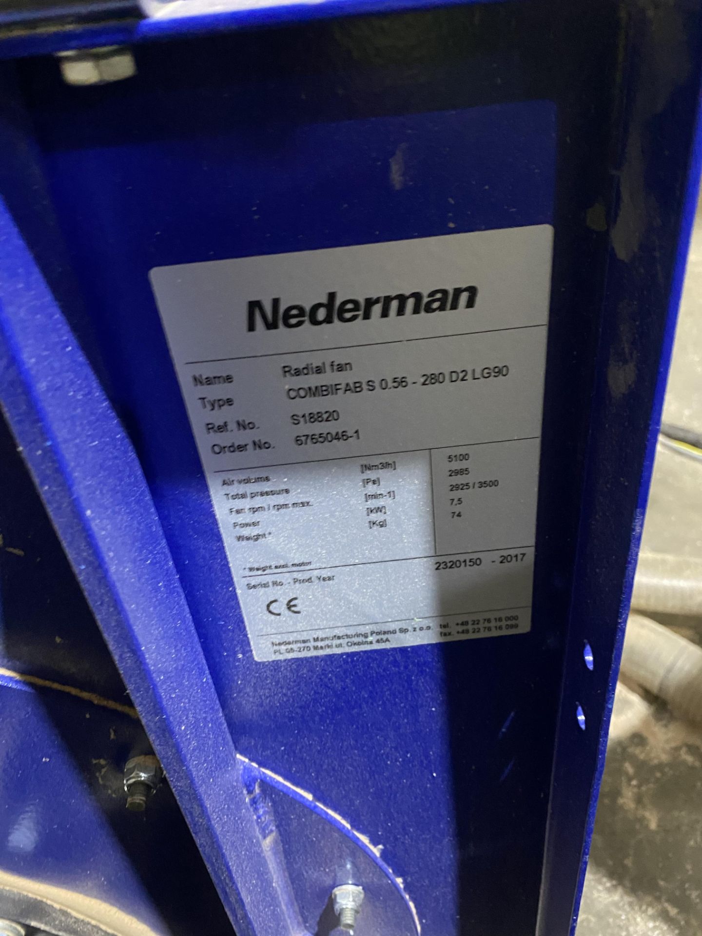 Nederman Combifab Radial Booster Fan, serial no. 2 - Image 3 of 3