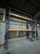 Single Bay Two-Tier Steel Pallet Rack, overall length 5.1m x 1050mm x 4.2m high (at highest