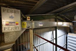 Perry Model 6912HD Galvanised Swan Neck Chain & Flight Conveyor, serial no. FE9564, year of