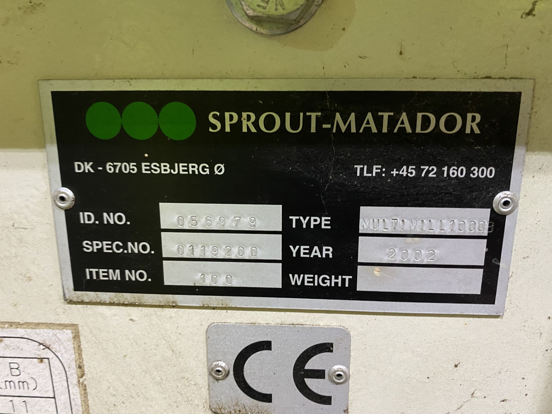 Sprout Matador MULTIMILL 1000B HAMMER MILL, serial no. 056979, spec. no. 0119200, year of - Image 6 of 21